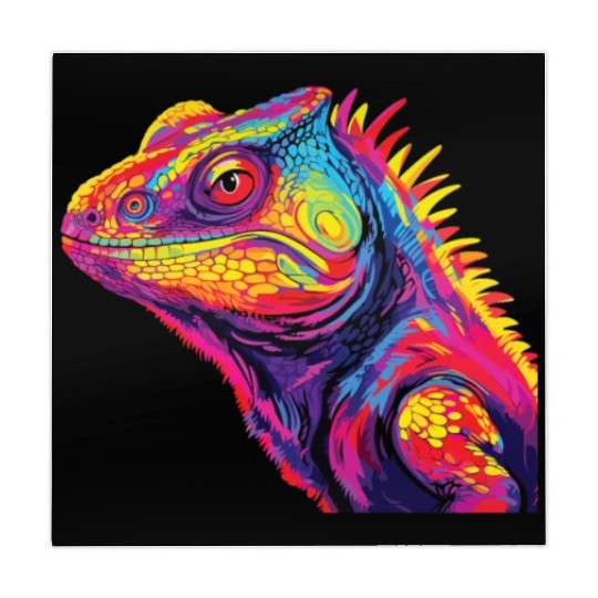 Watercolor Colorful Chameleon Colorful Animals Mahjong Mats