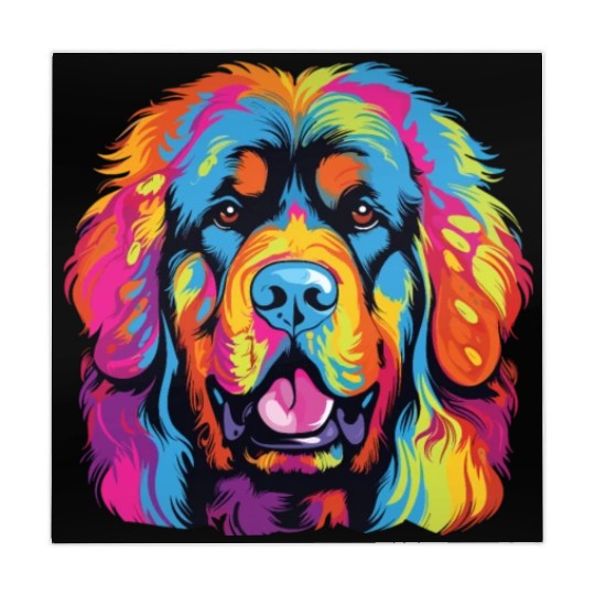 Watercolor Colorful Tibetan Mastiff Mahjong Mats