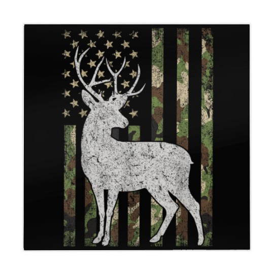 Camo USA Flag Deer Elk Mahjong Mats