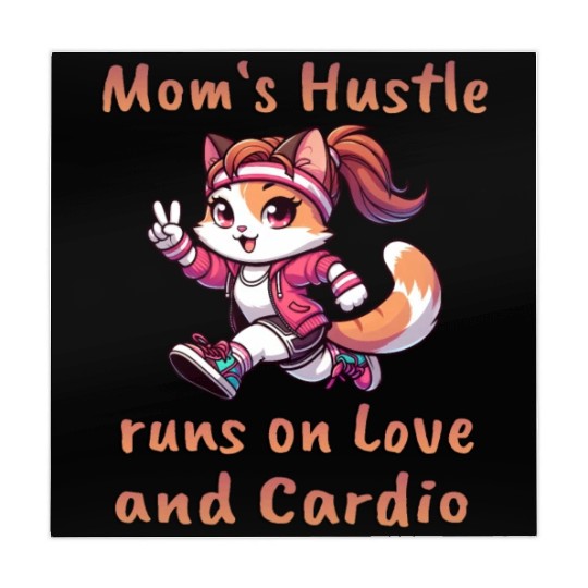 Mother's Day Marathon Cat "Love & Cardio" Quote Mahjong Mats
