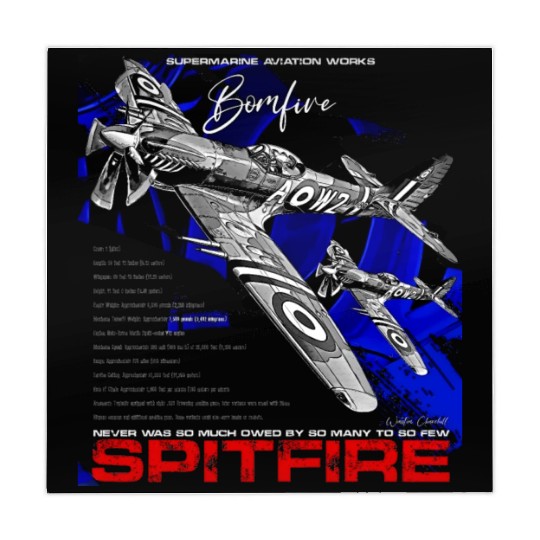 Spitfire Vintage English WW2 Fighter Aircraft Mahjong Mats