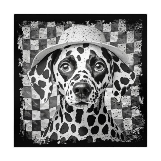 funny Dalmatian with hat Mahjong Mats