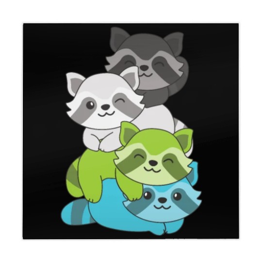Quiosexual Flag Pride Lgbtq Cute Raccoon Mahjong Mats