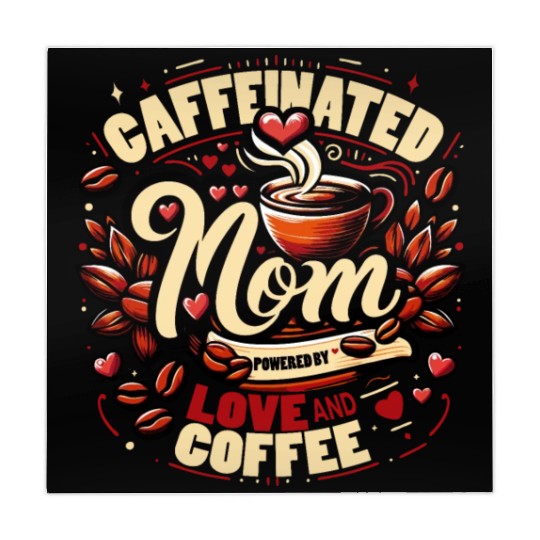 Caffeinated Mom Design Powered by Love and Coffee Mahjong Mats