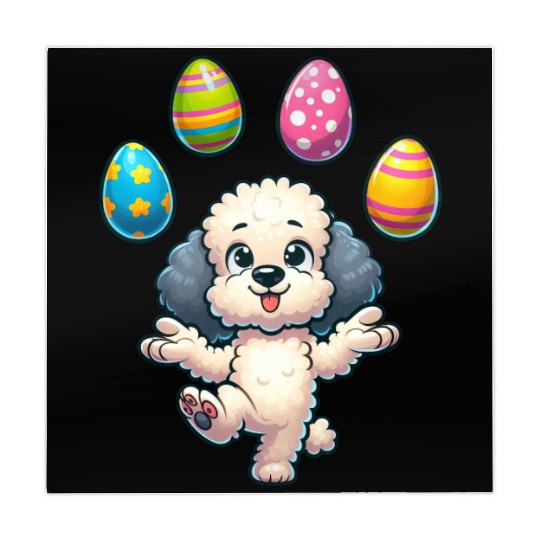 Easter Egg Easter Dog Poodle Juggling Juggler Mahjong Mats