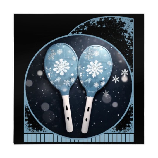 Winter Snowflakes And Pickleball Paddles Holiday Mahjong Mats