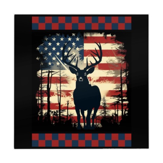 Ripped American Flag Woodland Camo Underlayer Mahjong Mats