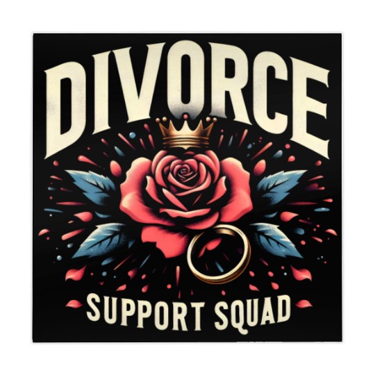 Divorce Support Squad Matching Friends Family Rose Mahjong Mats