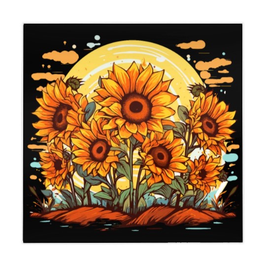 Sunflower Bloom Floral Summer Nature for a Mahjong Mats