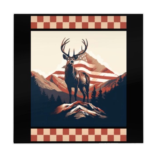 Mountain Range American Flag Rock Camo Deer Peak Mahjong Mats