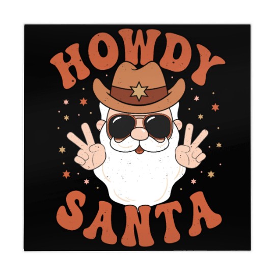 Howdy Santa Peace Christmas Western Cowboy Claus Mahjong Mats