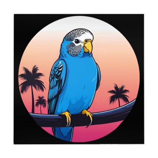 Synthwave Blue Budgie 2 Mahjong Mats