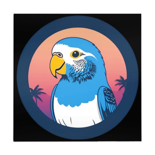 Synthwave Blue Budgie 1 Mahjong Mats