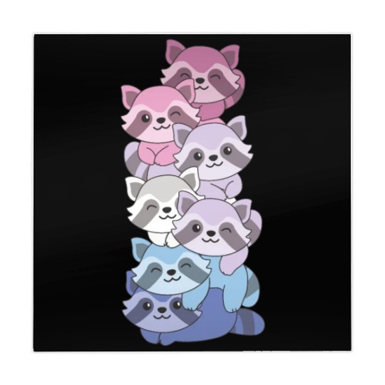 Bigender Flag Pride Lgbtq Cute Raccoon Mahjong Mats