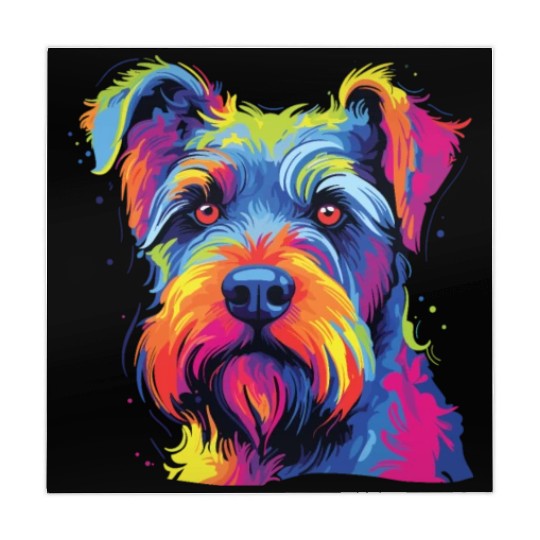 Watercolor Colorful Standard Schnauzer Mahjong Mats