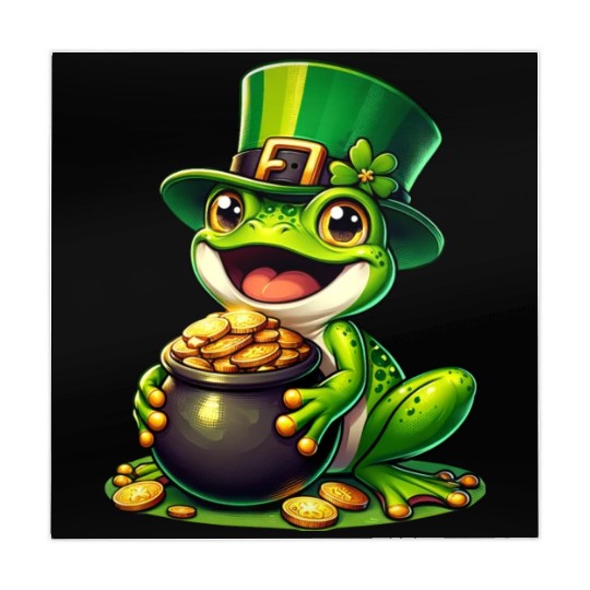 St. Patrick's Day Frog with Gold Mahjong Mats