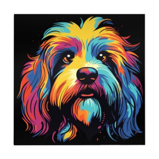 Watercolor Colorful Tibetan Spaniel Mahjong Mats