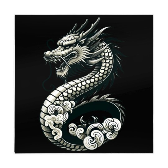 Moonlit Serenity of the Silver Dragon Mahjong Mats