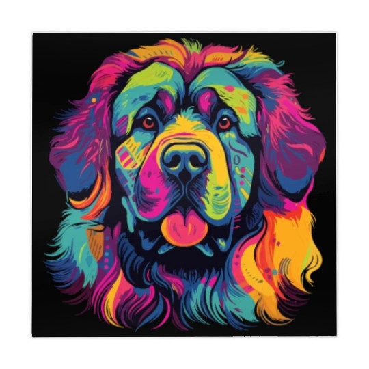 Watercolor Colorful Tibetan Mastiff Mahjong Mats