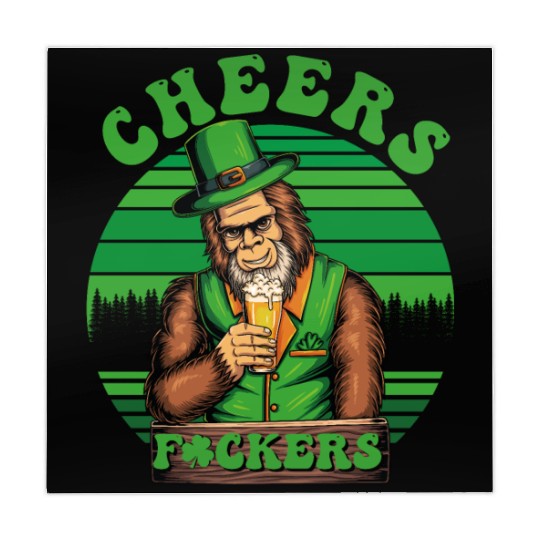 IRISH BIGFOOT St Patricks Day Cheers Fuckers humor Mahjong Mats
