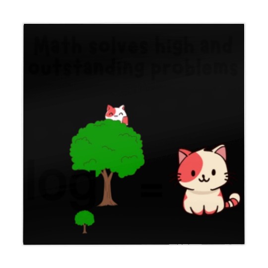 Math Humor: Logarithm Cat Pun Design Mahjong Mats