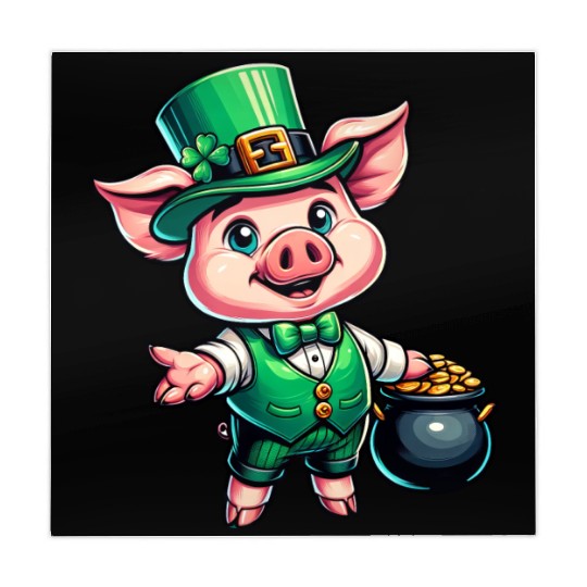 Cute St. Patrick's Piglet Mahjong Mats