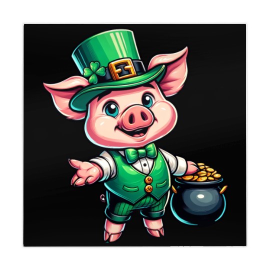 Cute St. Patrick's Piglet Mahjong Mats