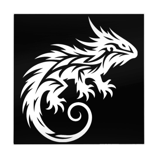 Shaggy Bearded Dragon Tribal Dragon Tattoo Mahjong Mats