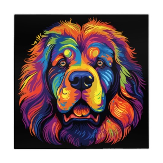 Watercolor Colorful Tibetan Mastiff Mahjong Mats