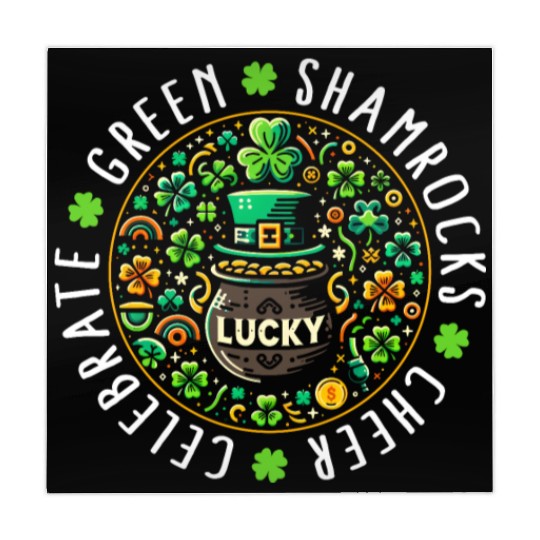 St. Patrick's Day Mahjong Mats, Lucky Pot Of Gold Leaf