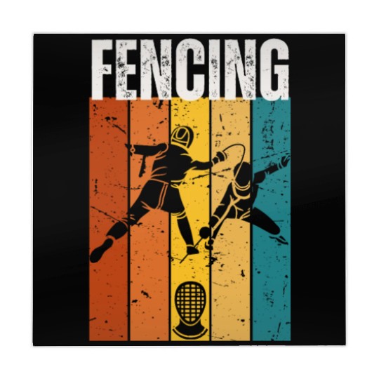Fencing Vintage Retro 70s Design Fencer Mahjong Mats