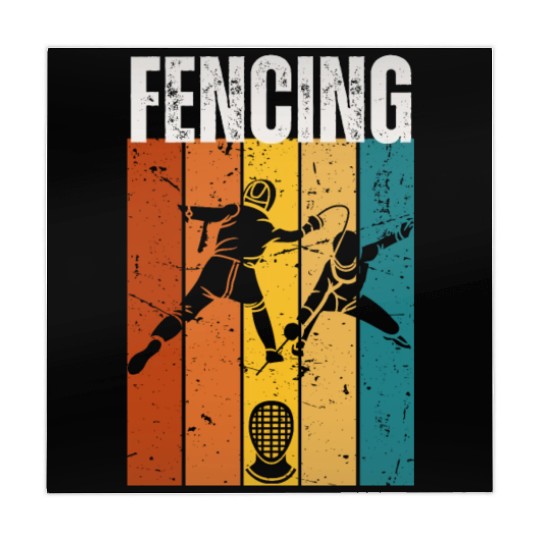 Fencing Vintage Retro 70s Design Fencer Mahjong Mats