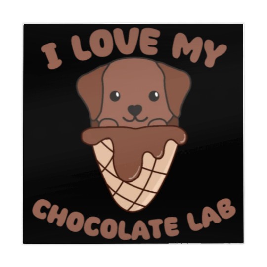 I Love My Chocolate Lab Animal In Ice Cream Cone Mahjong Mats