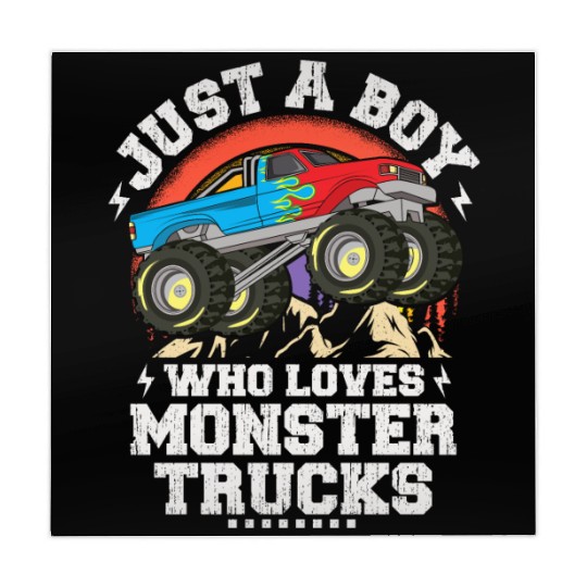 Just A Boy Who Loves Monster Trucks Toddler Kids Mahjong Mats