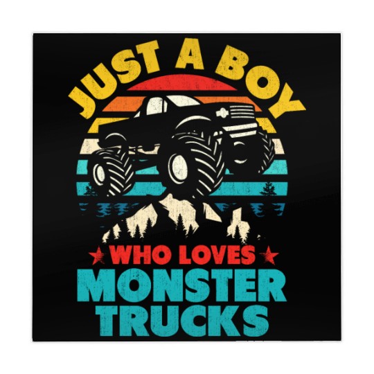 Just A Boy Who Loves Monster Trucks Toddler Kids Mahjong Mats