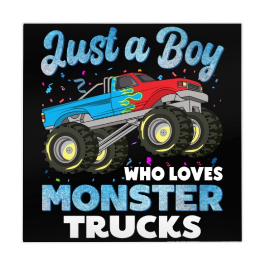 Just A Boy Who Loves Monster Trucks Toddler Kids Mahjong Mats