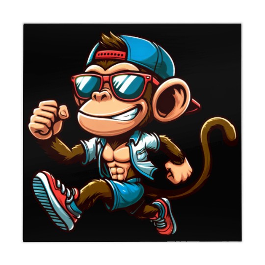 Cool monkey jogging fitness running sport Mahjong Mats