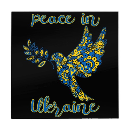 Dove of peace in Ukraine drawing in national color Mahjong Mats
