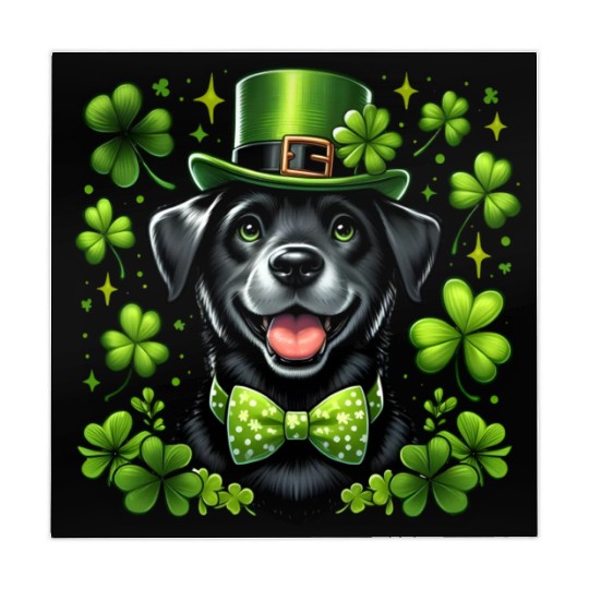 Happy St Patrick's Day Lab Black Labrador Pet Dog Mahjong Mats