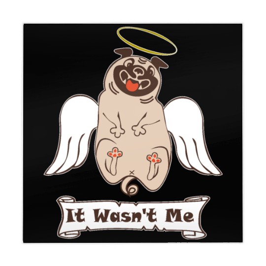 It Was not Me pug dog with angel wings and nimbus Mahjong Mats