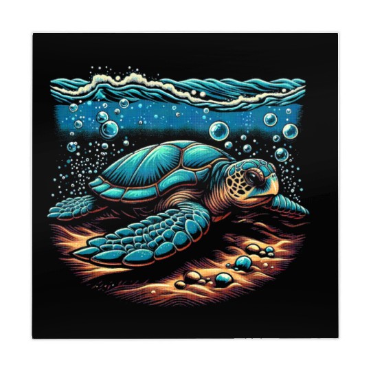 turtle swimming on the seabed Mahjong Mats