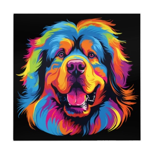 Watercolor Colorful Tibetan Mastiff Mahjong Mats