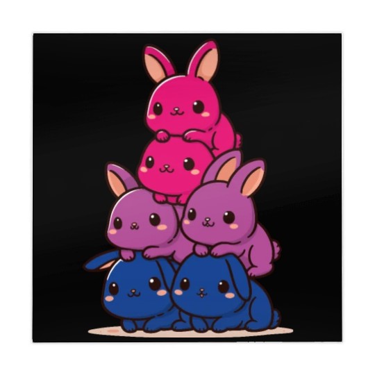 Bunnies Bi Flag Pride Month Cute Bunnies Mahjong Mats