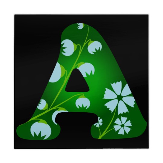 Monogram with capital letter A and bellflowers Mahjong Mats