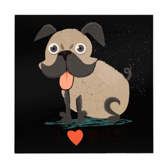 I Love Pug Mahjong Mats