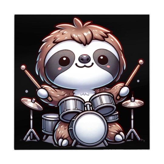 Cool Sloth Drummer Lazy Beats Design Mahjong Mats