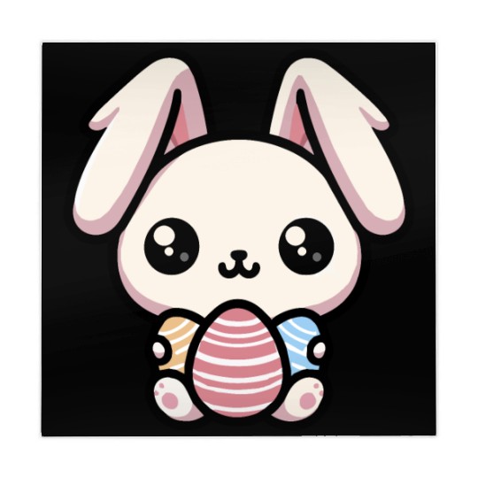 Cute Kawaii chibi Easter Bunny With Eggs Mahjong Mats