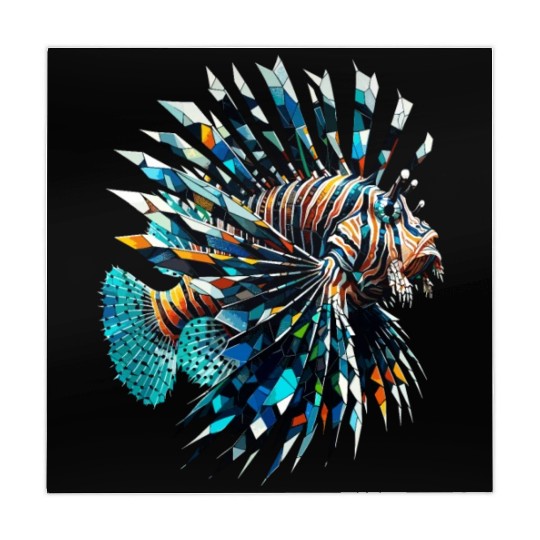 Polygon Art Red Lionfish Lion Fish Butterfly Cod Mahjong Mats