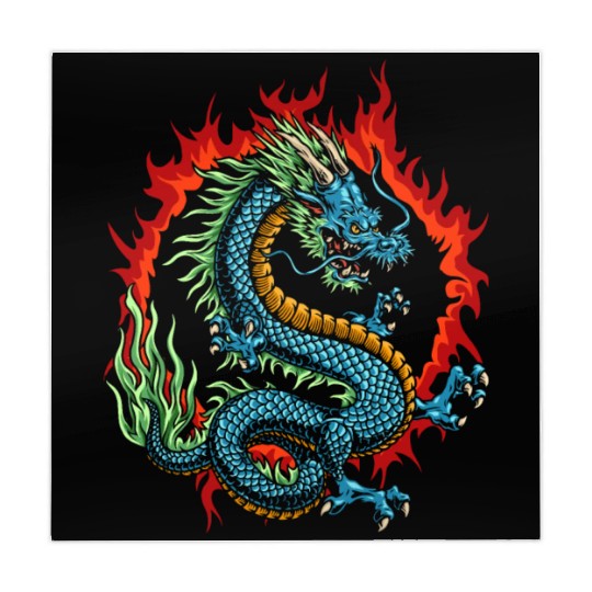 Angry Japanese Dragon Mahjong Mats