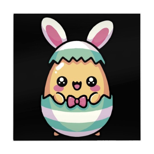 Cute Chibi Easter Bunny in a Egg Mahjong Mats